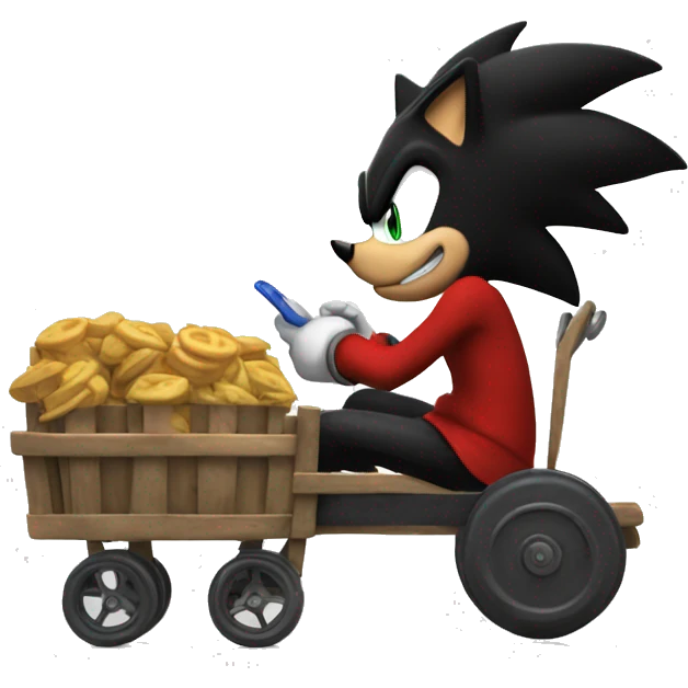 shadow the hedgehog hitting a cart emoji