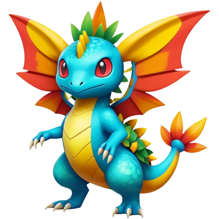 Colorful Exotic Tropical Pokémon-Fakémon-hybrid-creature (full body) emoji