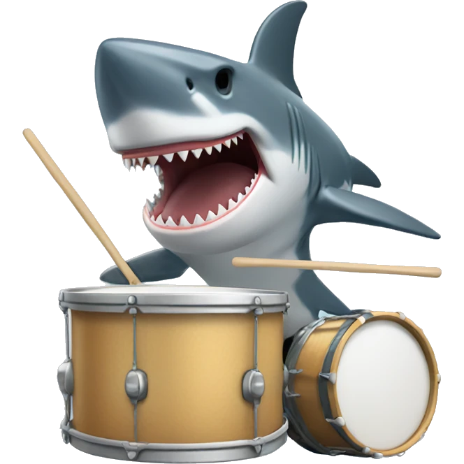 shark playing drums emoji