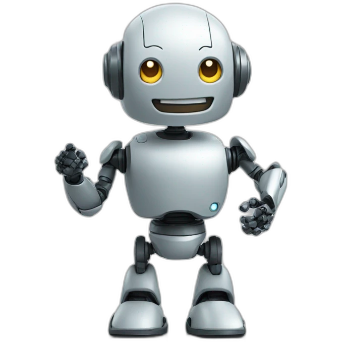 Robot smiling and crossing hands emoji