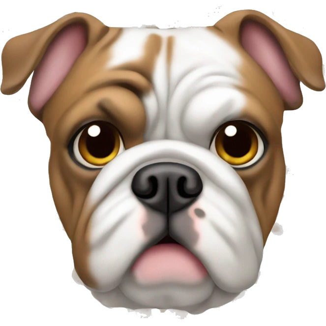 English Bulldog white fur and Brown Dots  emoji