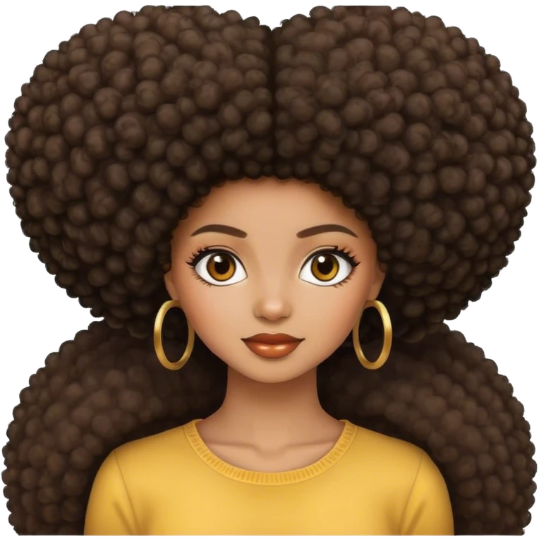 Beautiful girl with Afro  emoji