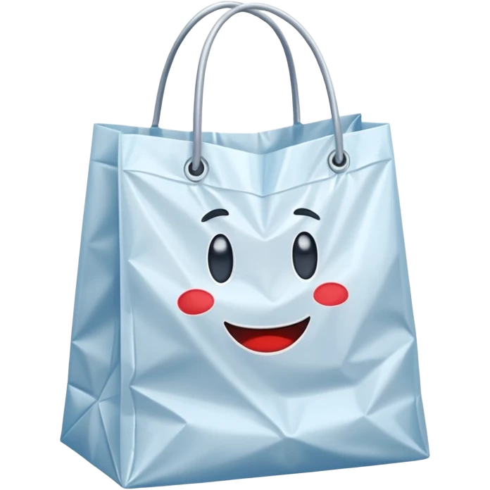 a plastic polythene shopping bag in a simple vector style emoji