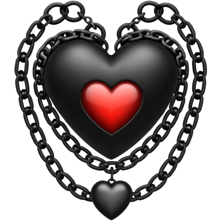goth heart with chains emoji
