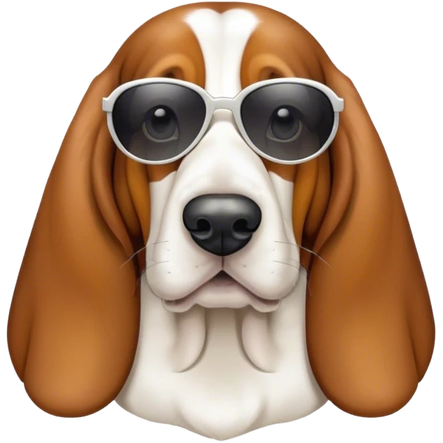 Basset hound wearing sunglasses emoji