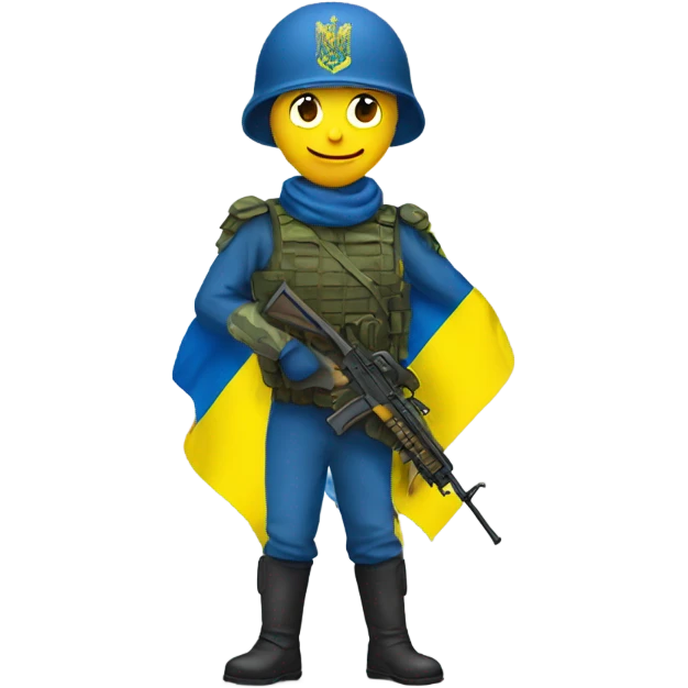 Soldat with flag Ukraine emoji