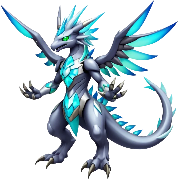 cool edgy badass shiny colorful ethereal legendary godly Archeus-Kyurem-Digimon-Fakemon-animal-hybrid full body emoji
