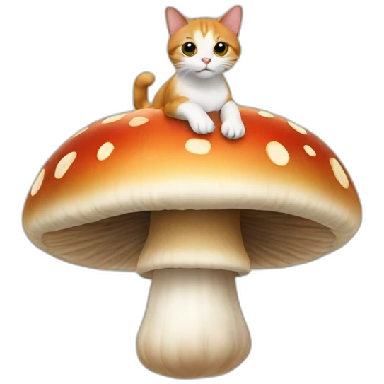 cat flying in a mushroom emoji