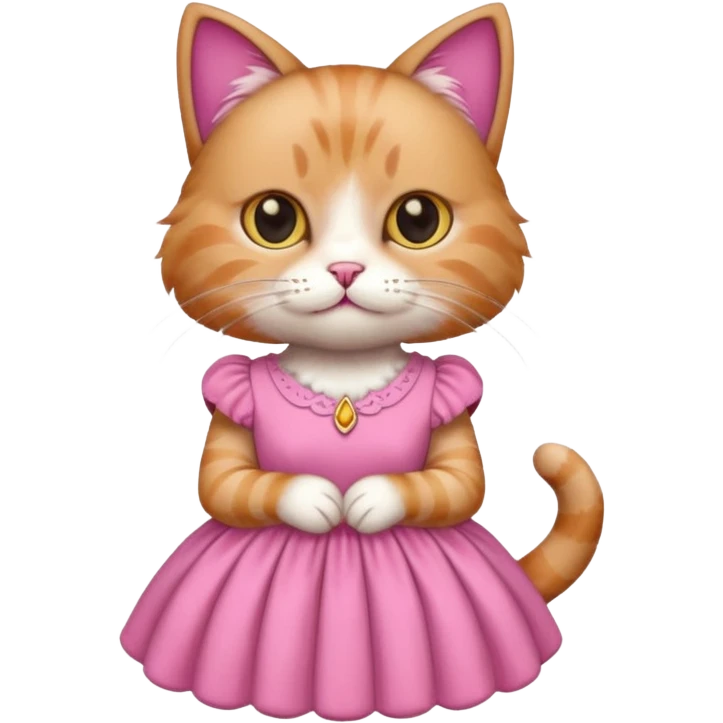 cat with a pink dress emoji