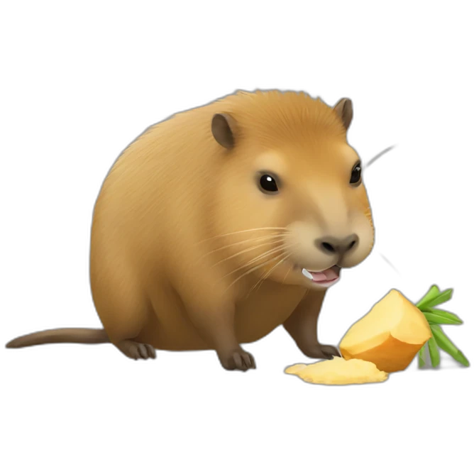 Capybara eat bambou emoji