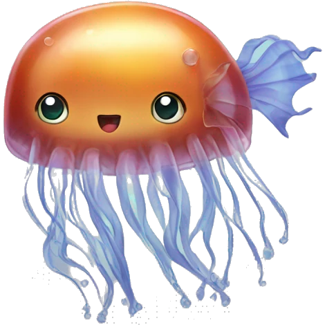 Jelly fish swimming with a cat emoji