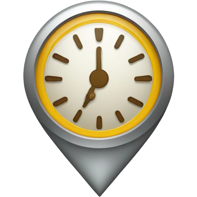 location pin with clock inside of it emoji