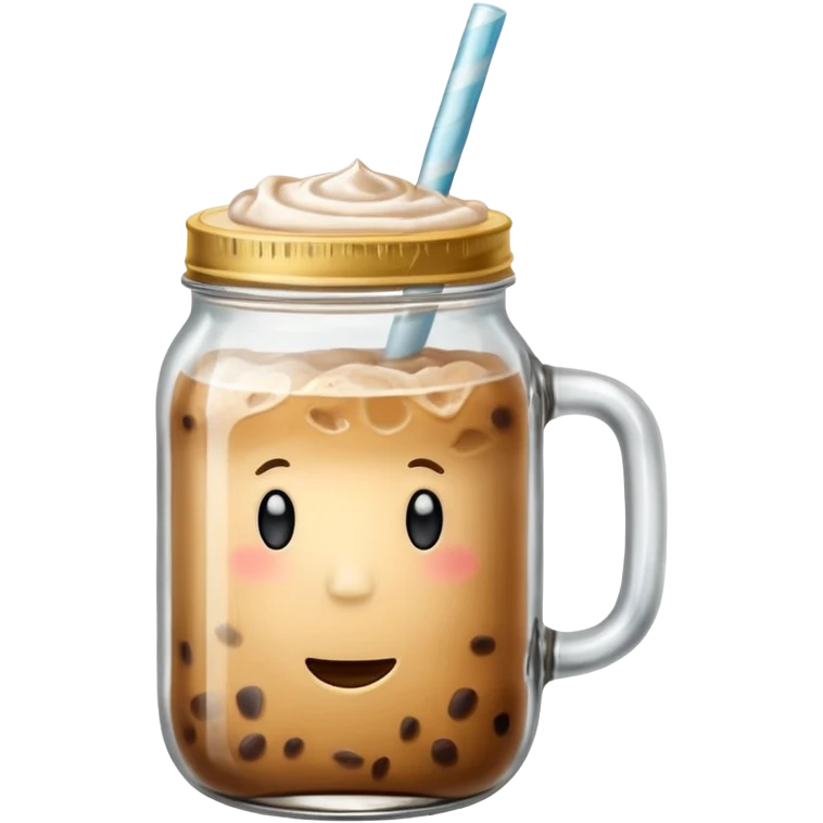 Iced latte mason jar emoji