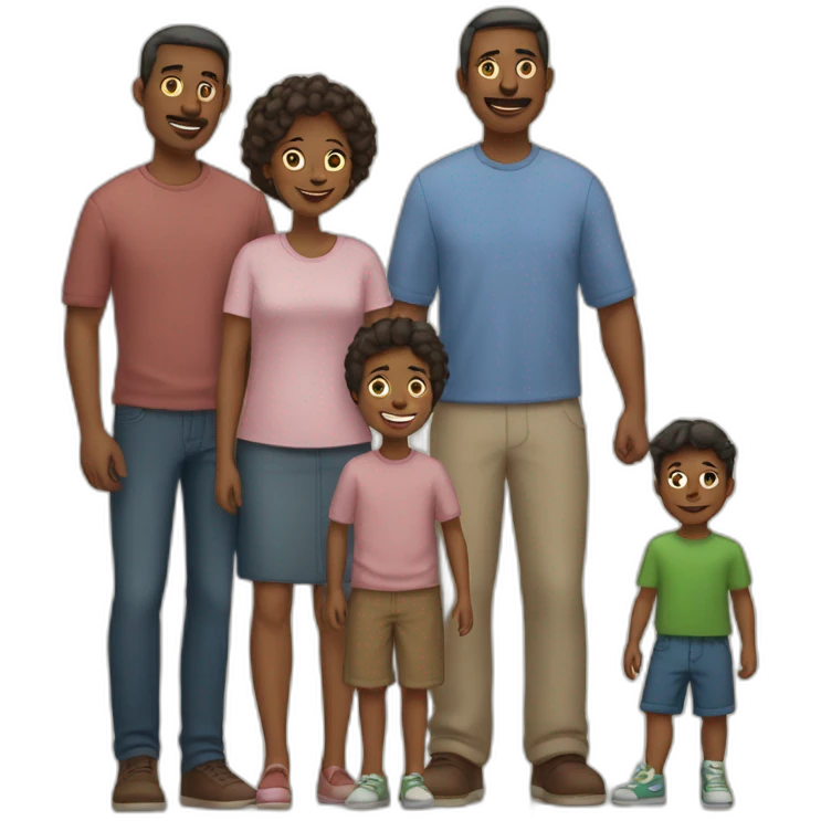 Father mother with four sons emoji