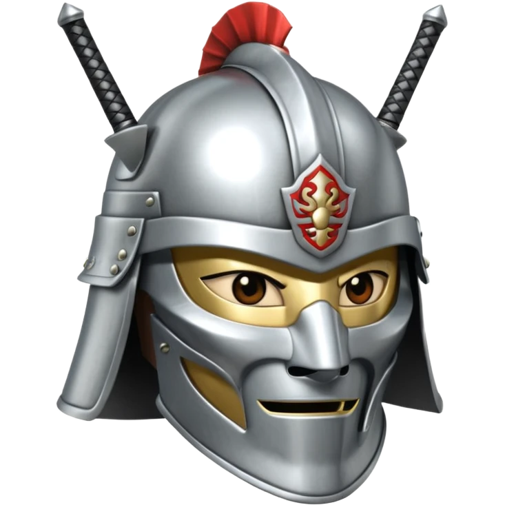 silver samurai helmet emoji