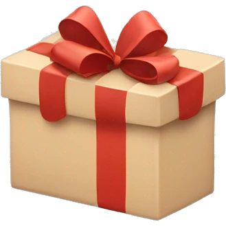 hands and in hands a beige gift box with a bow emoji
