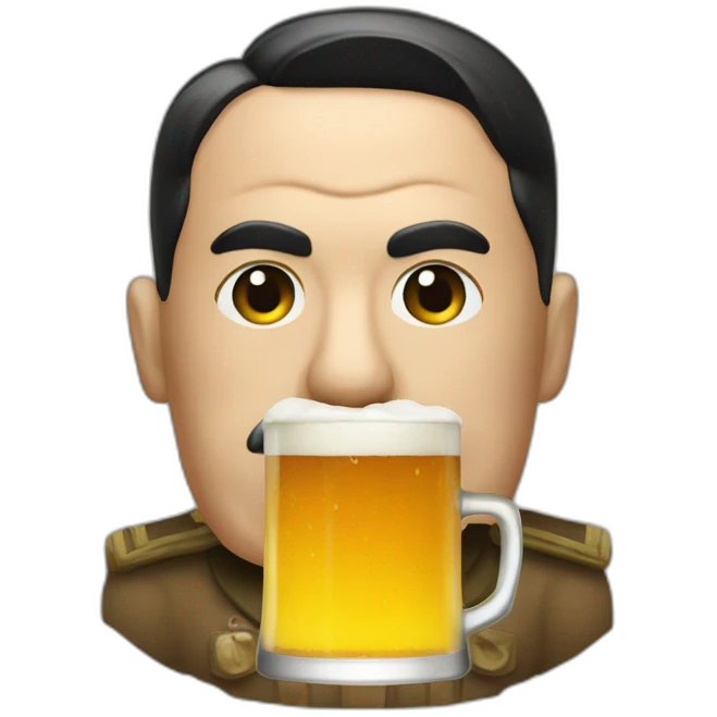 hitler torso drinking beer emoji