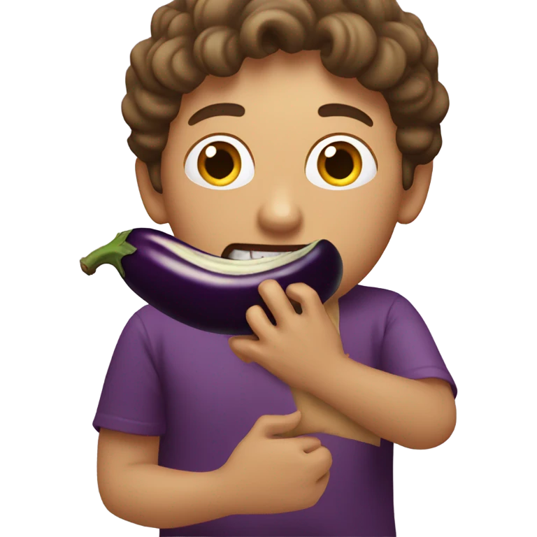 Person eating a eggplant  emoji