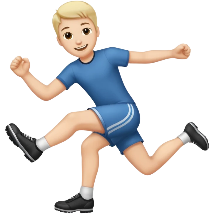 happy face kicking his feet behind him  emoji