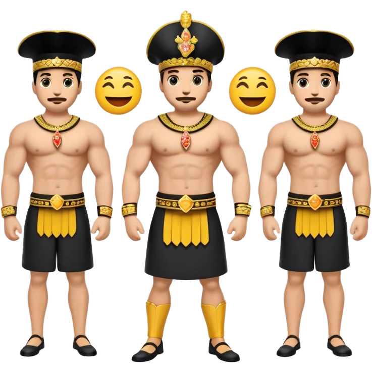 Ai Apaec (Dios guerrero Moche) fusionado con los emojis 💪😈,  dándole un toque moderno, sin perder su esencia cultural. lleva la esencia de un guerrero antiguo, dándole un toque de determinación legendaria. Que represente no solo poder físico, sino también coraje y astucia, características que los Moche valoraban en sus líderes y guerreros. emoji