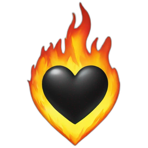 Black heart with fire emoji