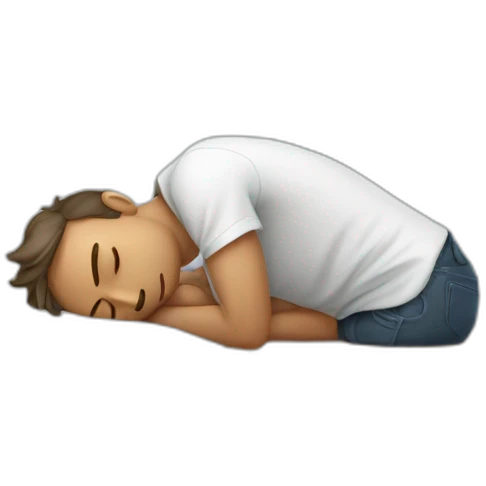 a guy who fall asleep on a table emoji