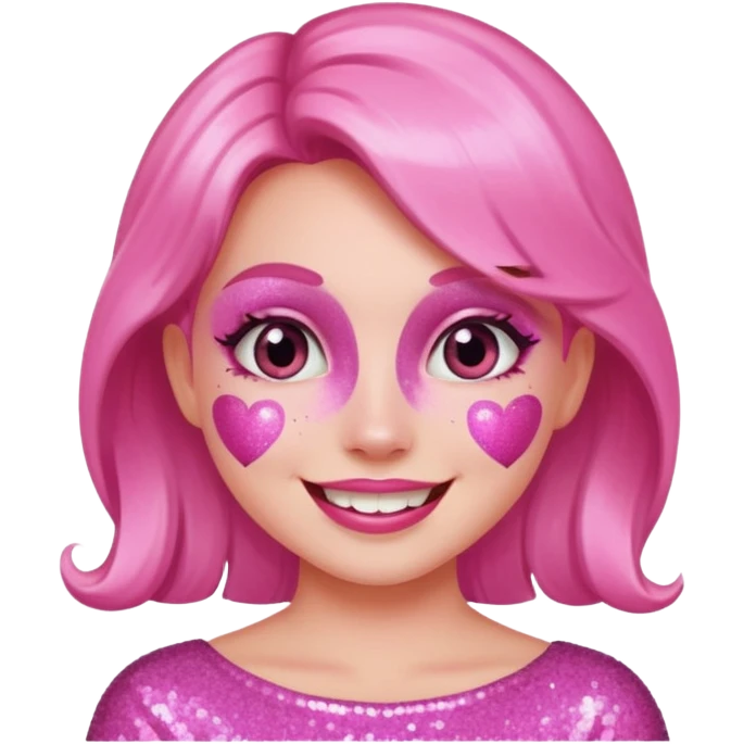 glitter pink girl naughty emoji