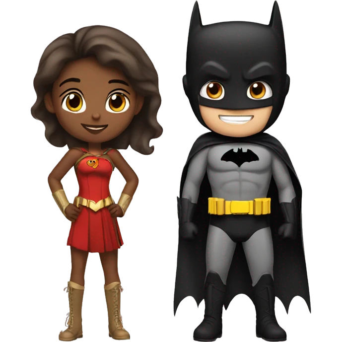 Girl Robin and Batman  emoji