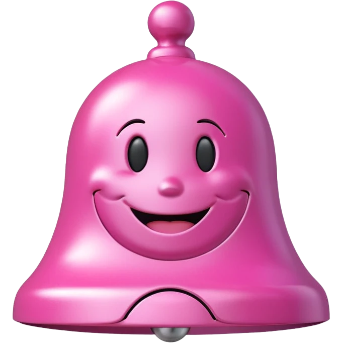 pink call bell with smiley face on it emoji