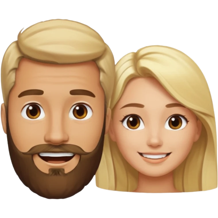 pareja hombre con barba y mujer rubia en internet charlando en streaming emoji
