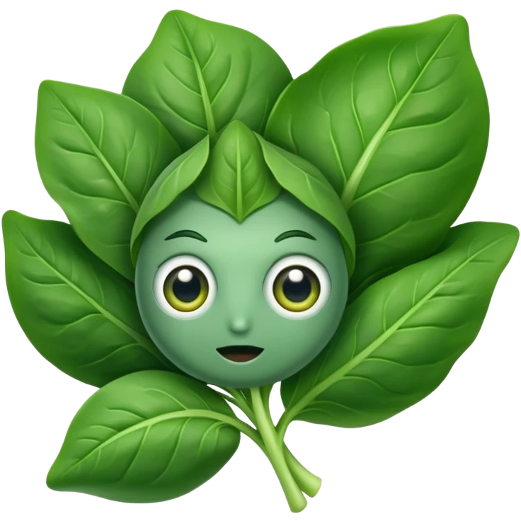 Spinach with eyes without human face emoji