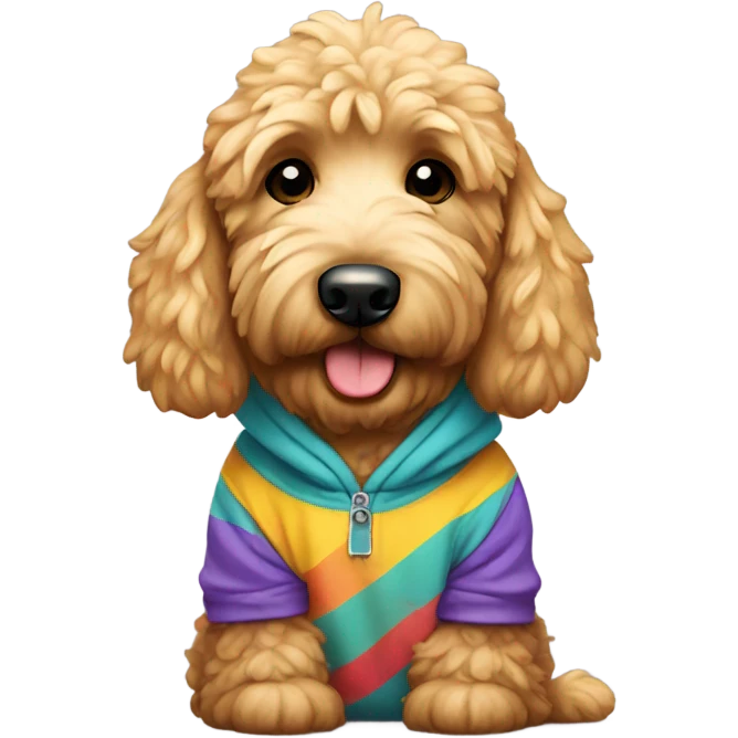 Golden doodle wearing hoodie  emoji