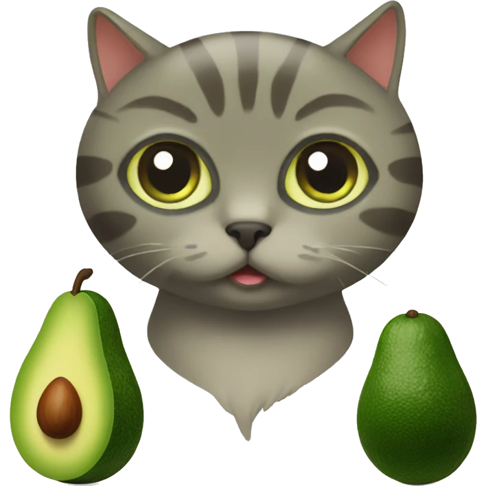 Avocado as a cat emoji