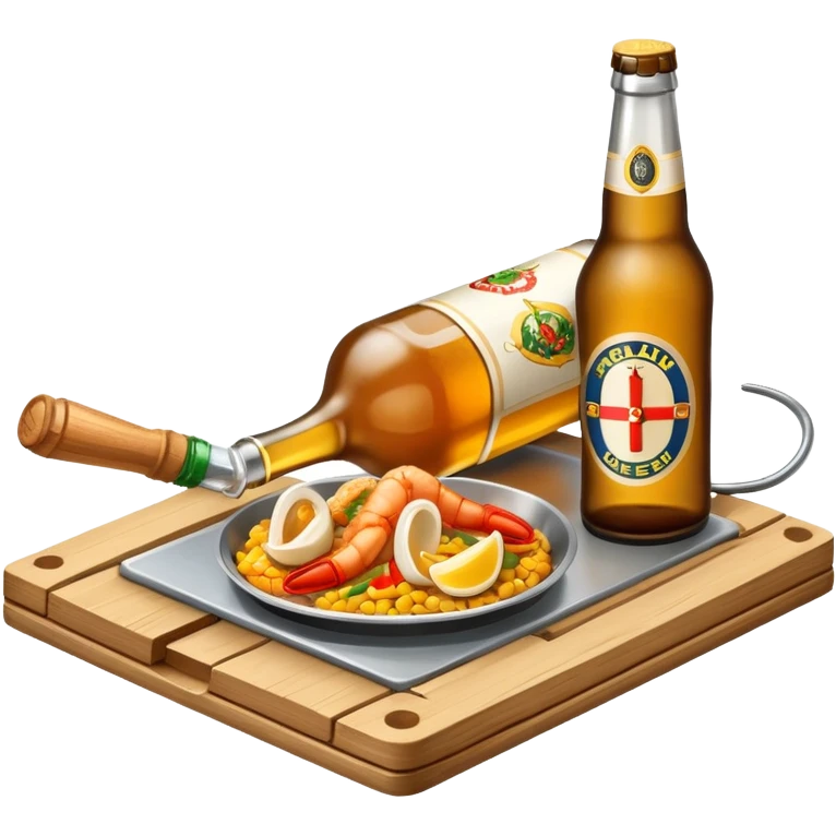 mouse trap with a beer and a paella emoji