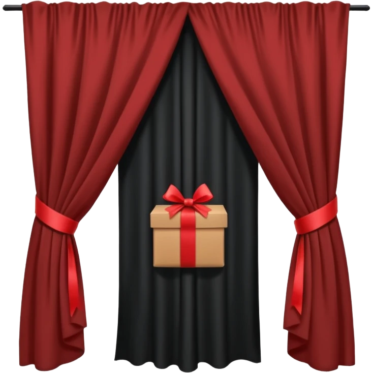 silhouette of a package hidden behind a curtain emoji