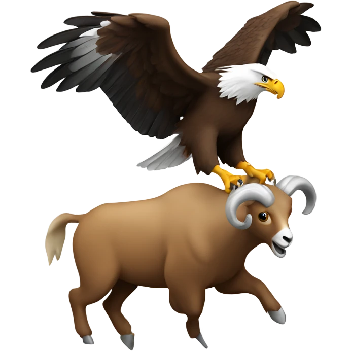 An eagle going after a ram emoji