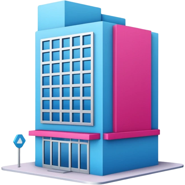 The building houses the Ozon order pickup point in its signature blue (digital blue) and raspberry colors. emoji