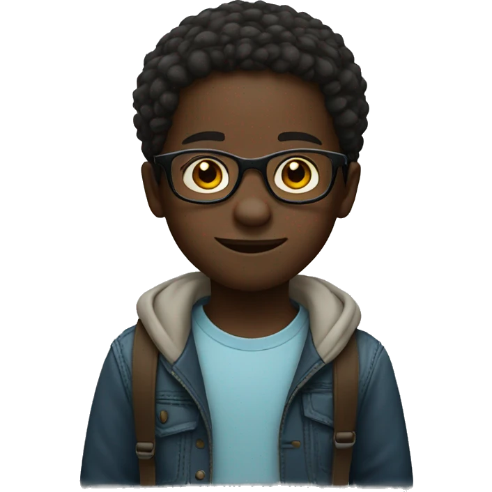 A african kid wearing glasses  emoji