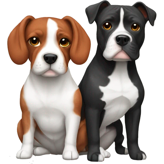 Red haired couple holding black and white English staffordshire emoji