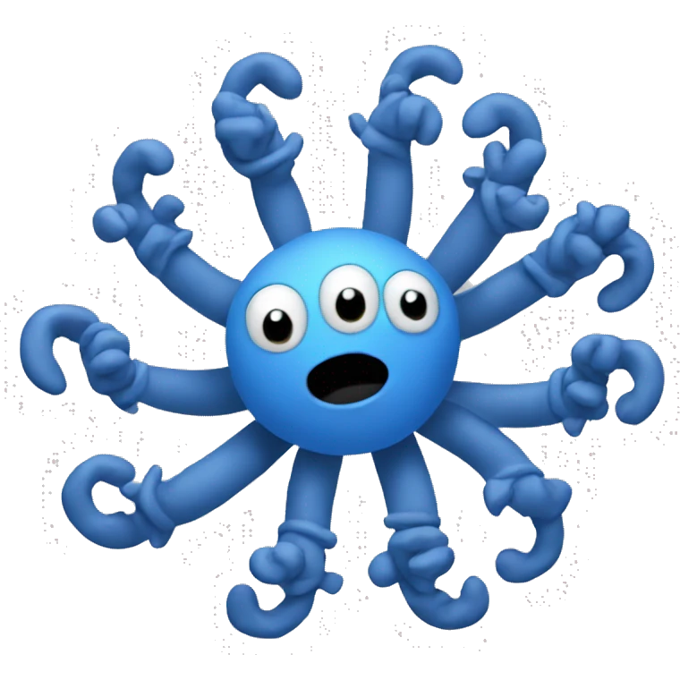 blue emoji with twelve arms emoji