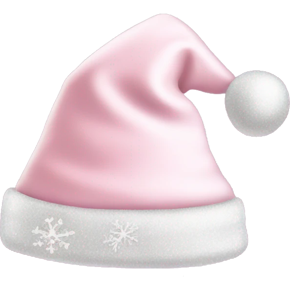 Light pink Santa hat with sparkly snowflakes  emoji