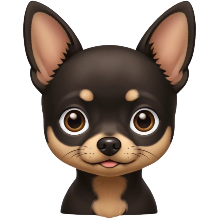 black chihuahua with brown eyebrows emoji