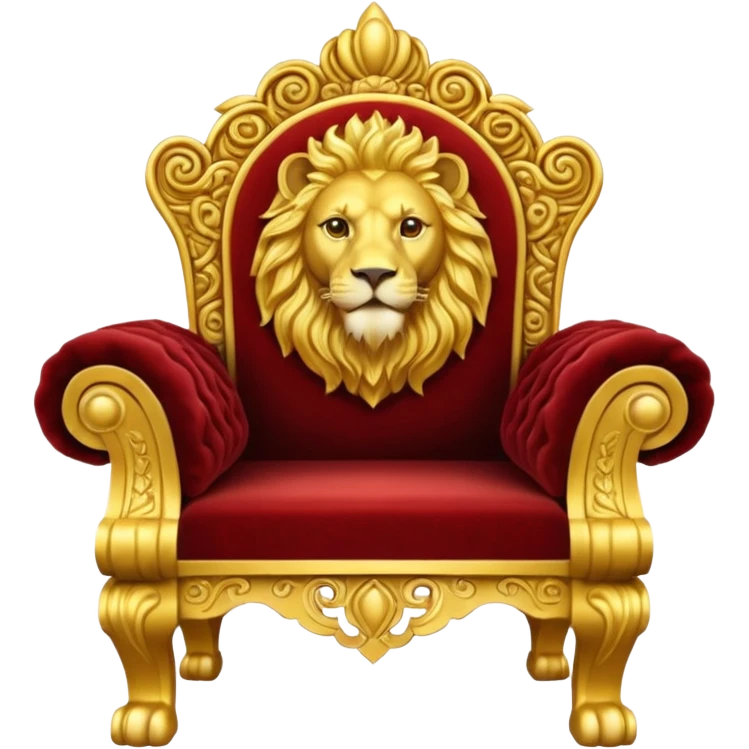 Gold lion throne emoji