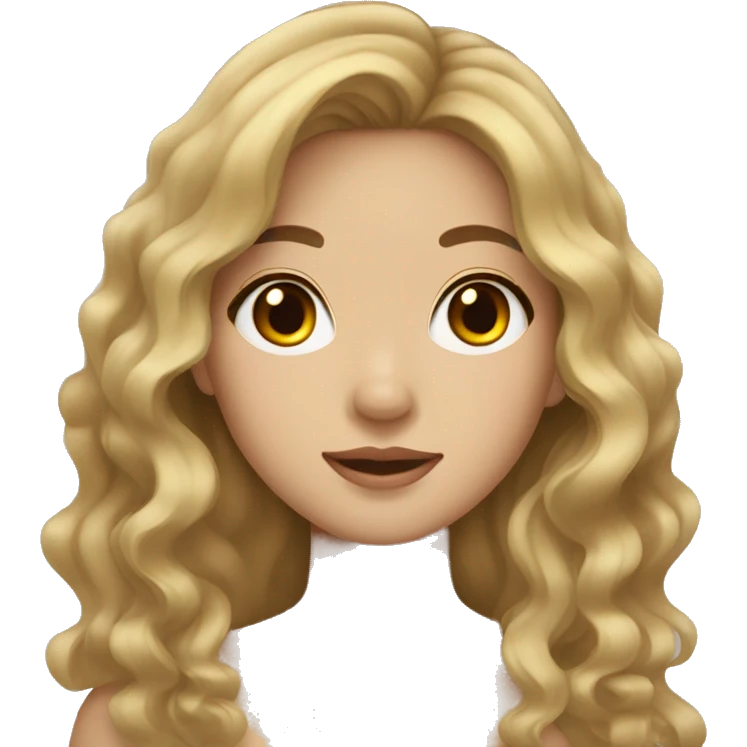 Dark blonde hair asian girl with wavy hair  emoji