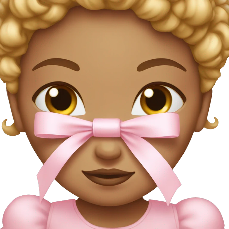 Coquette light pink bow emoji