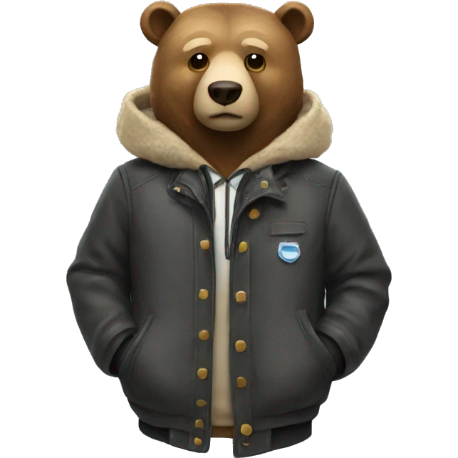 A bear in a jacket emoji