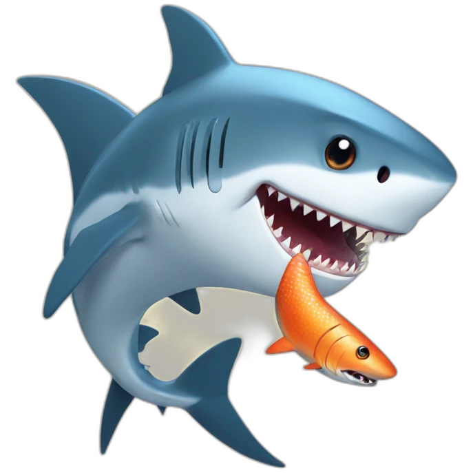 Shark eating a fish emoji