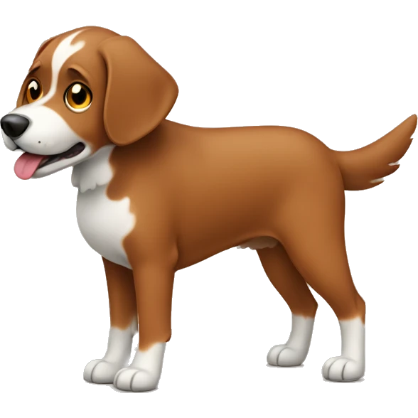cute brown daschmund dog walking emoji