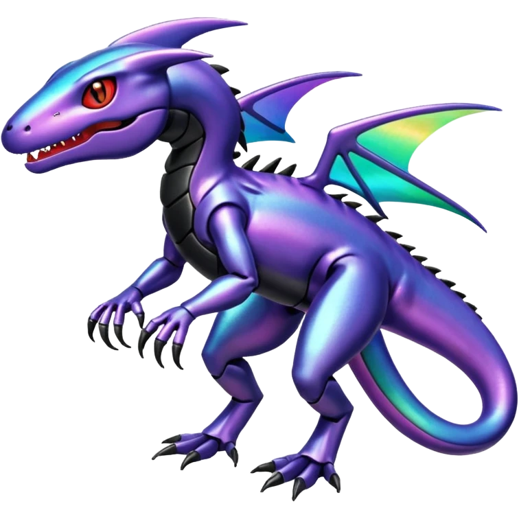 Shiny Iridescent Genesect-Salandit-Fakémon-hybrid-creature (full body)  emoji