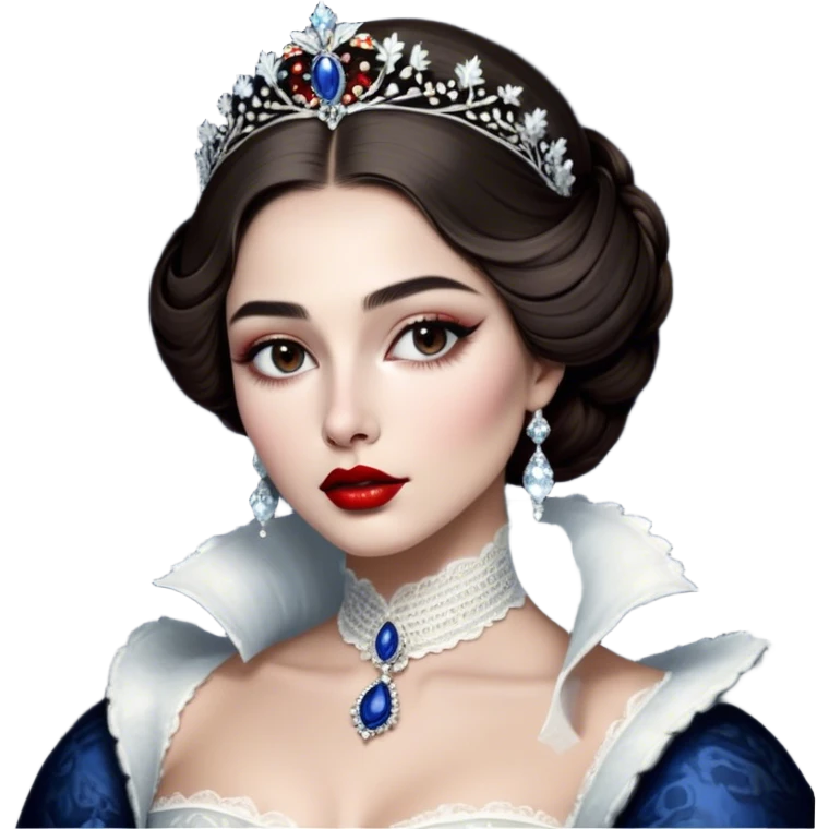 porcelain doll skin, fine details, olivia culpo as milady de winter, jinyoung shin art, refined nose, scarlet, dim light, by Maude Kaufman Eggemeyer, great digital art with details, by Scott Samuel Summers, ad image, ori and the blind, stunningly realistic, emoji